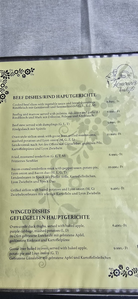 Menu Kemences Vendeglo-4