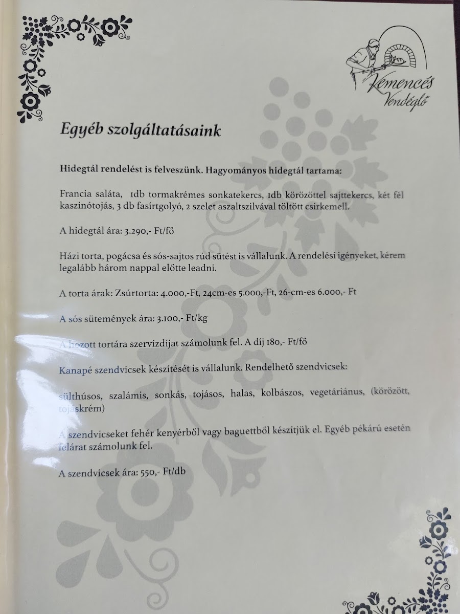 Menu Kemences Vendeglo-9